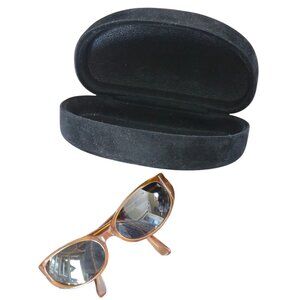 SEE Eyewear Sunglasses with SEE Velvet Case Retro Oval Caramel France